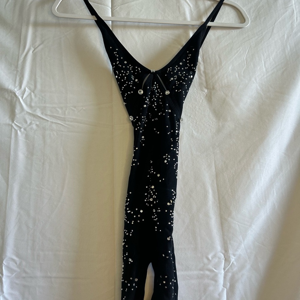 White Fox Boutique Black Dress with Silver Accents